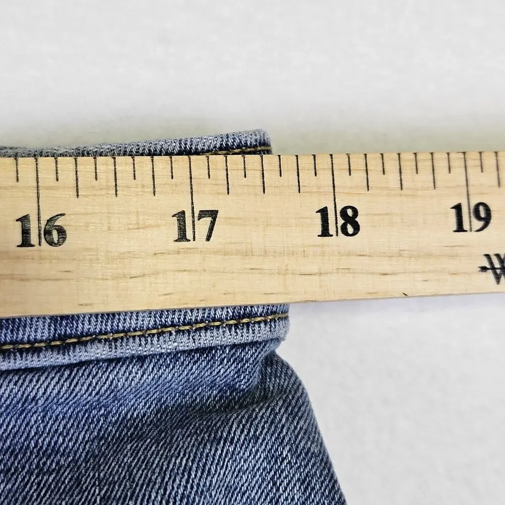 Everlane Curvy Cheeky Jeans Womens 33R 34x28 Organic Cotton Blue Rigid Denim 16